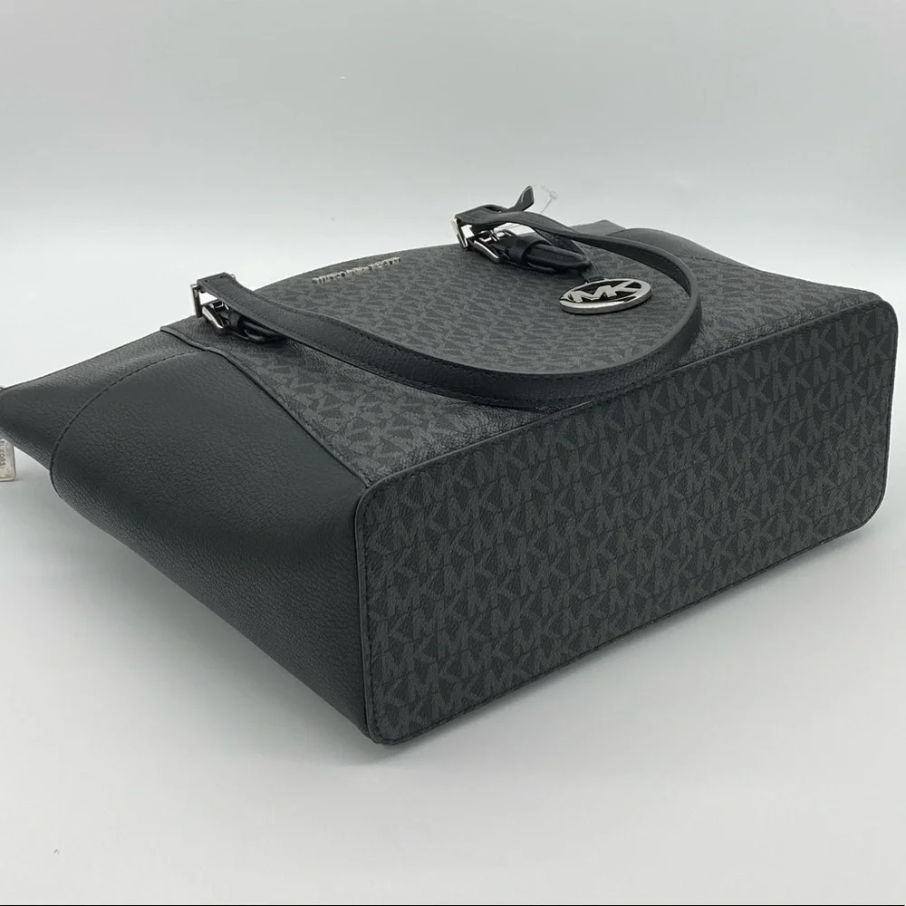 MICHAEL KORS CHARLOTTE LARGE TOP ZIP TOTE BLACK - Picture 13 of 16
